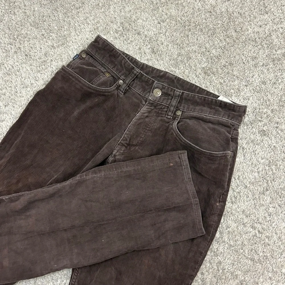 Polo‎ Ralph Lauren Corduroy Pants 28x30 Brown Straight Leg Stretch (FLAWS)
